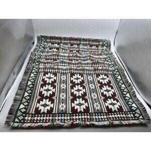 Set 6 Southwest Aztec Woven Placemats Reversible Fringe 13x20.5